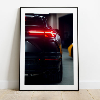 Wes Co Gallery Poster Black Urus Super Car 5 x 7" Home Goods - Nature  Art Print