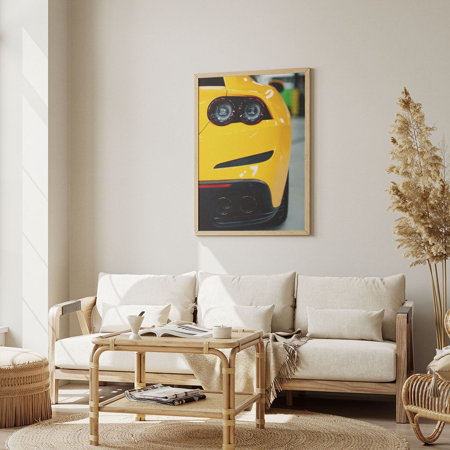 Wes Co Gallery Poster Vibrant Yellow Sports Car 8 x 10" Home Goods - Cars  Art Print