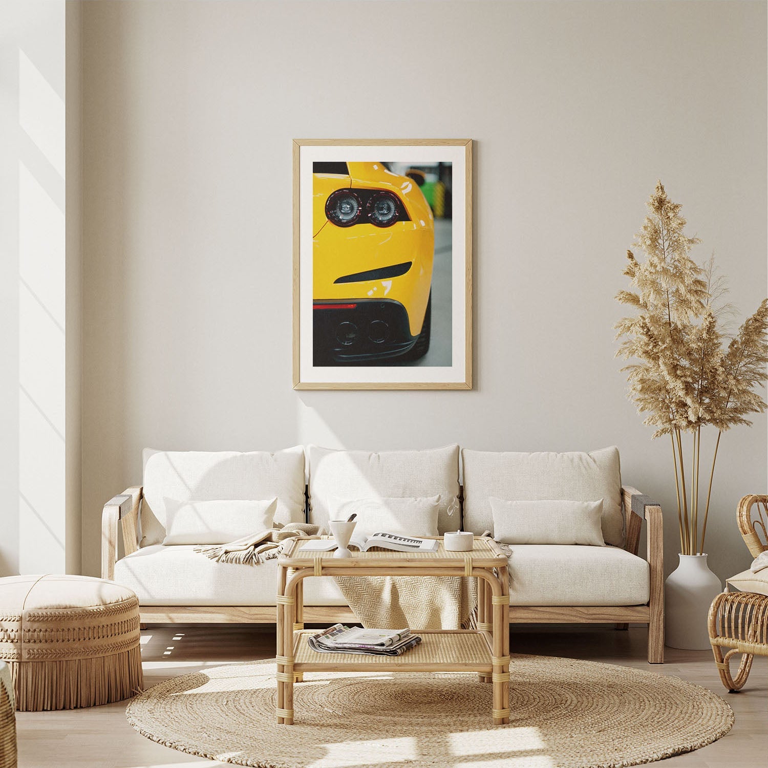 Wes Co Gallery Poster Vibrant Yellow Sports Car 5 x 7" Home Goods - Cars  Art Print