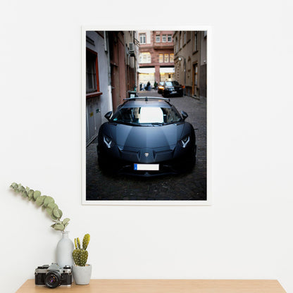 Wes Co Gallery Poster Luxury Lambo in the Alley 11 x 17" Home Goods - Cars  Art Print