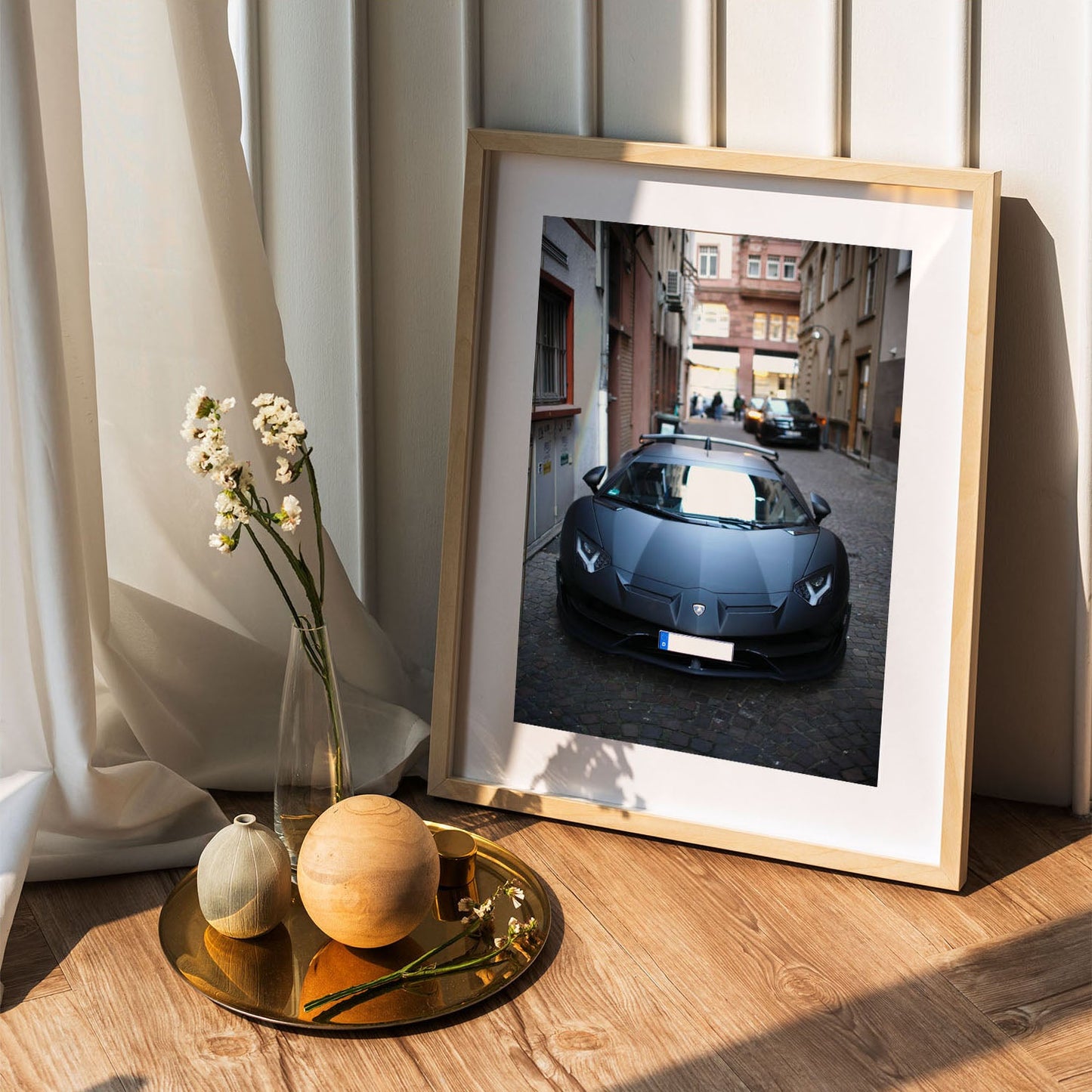 Wes Co Gallery Poster Luxury Lambo in the Alley 5 x 7" Home Goods - Cars  Art Print