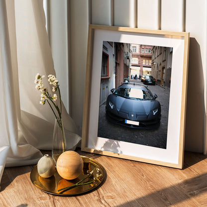 Wes Co Gallery Poster Luxury Lambo in the Alley 5 x 7" Home Goods - Cars  Art Print