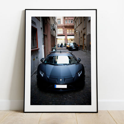 Wes Co Gallery Poster Luxury Lambo in the Alley 5 x 7" Home Goods - Cars  Art Print