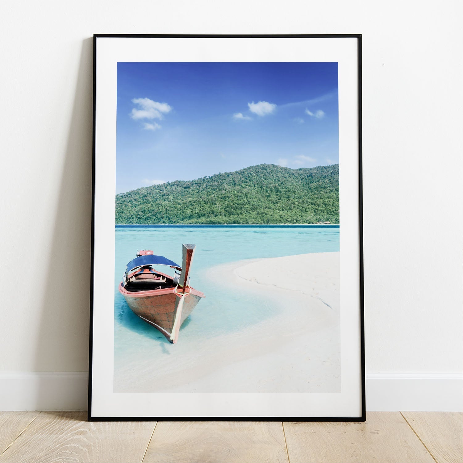 Wes Co Gallery Poster Tropical Boat Retreat 5 x 7" Home Goods - Nature  Art Print