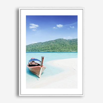 Wes Co Gallery Poster Tropical Boat Retreat 5 x 7" Home Goods - Nature  Art Print