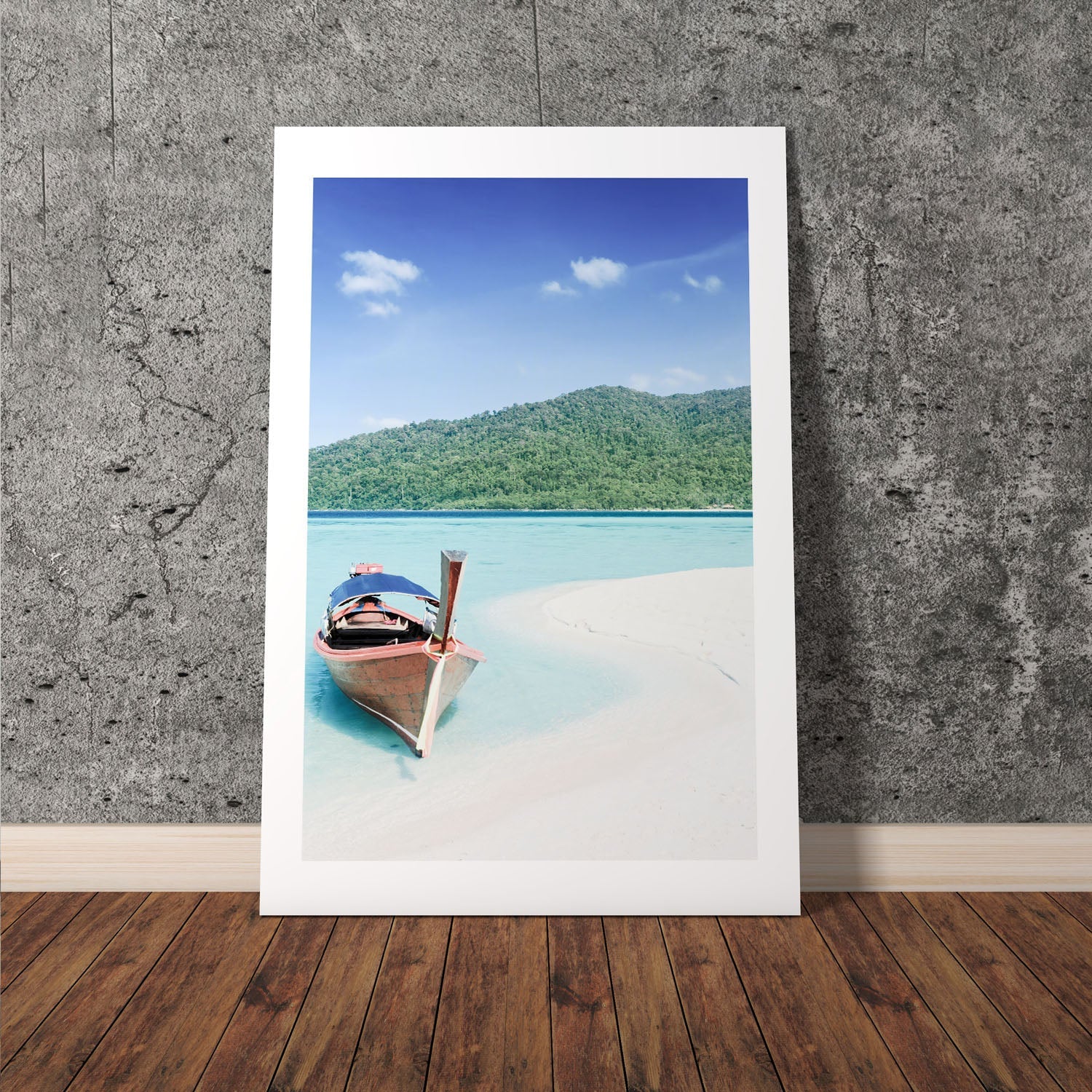 Wes Co Gallery Poster Tropical Boat Retreat 8 x 10" Home Goods - Nature  Art Print