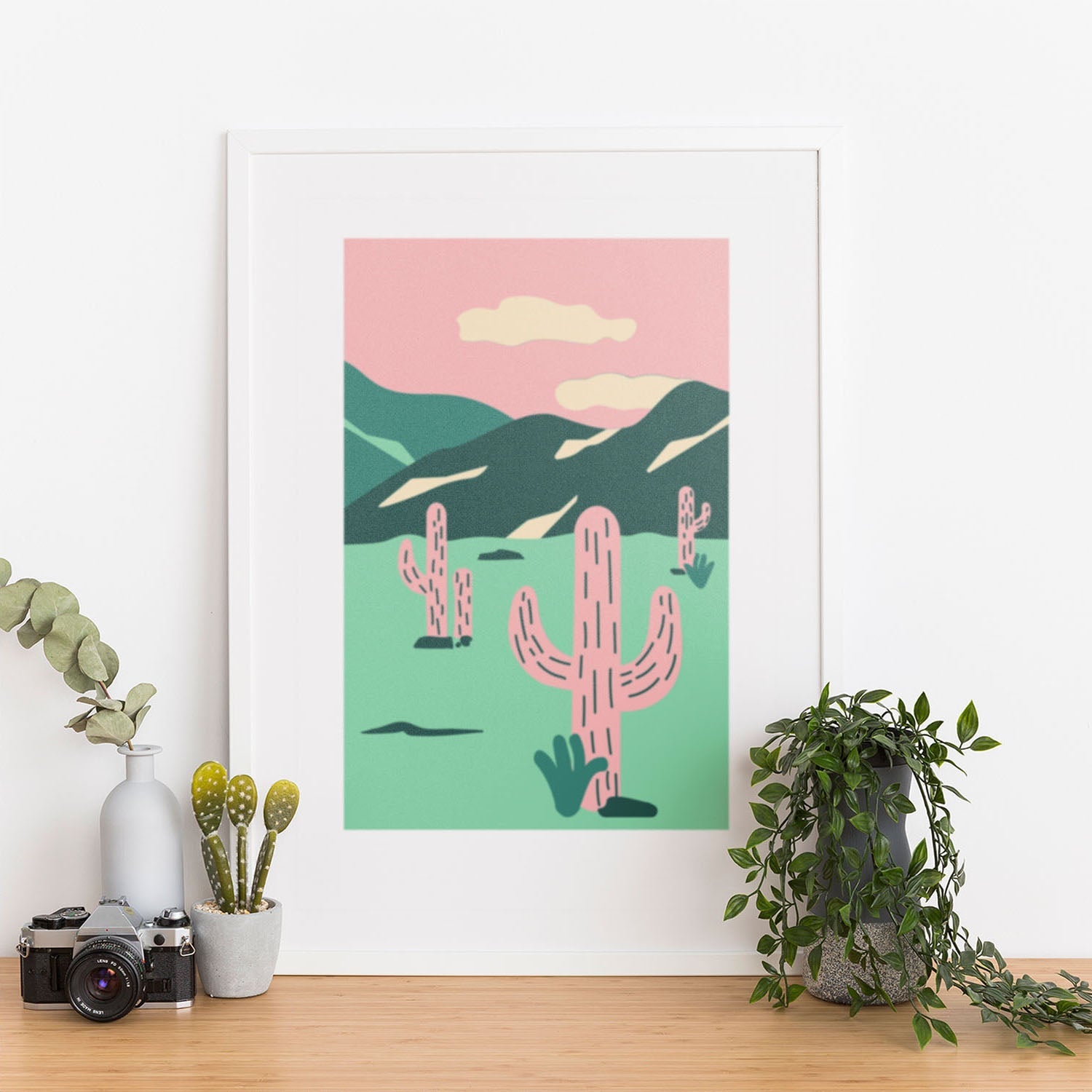 Wes Co Gallery Poster Funky Palms 12 x 16" Home Goods - Illustrations White border only Art Print