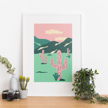 Wes Co Gallery Poster Funky Palms 12 x 16" Home Goods - Illustrations White border only Art Print