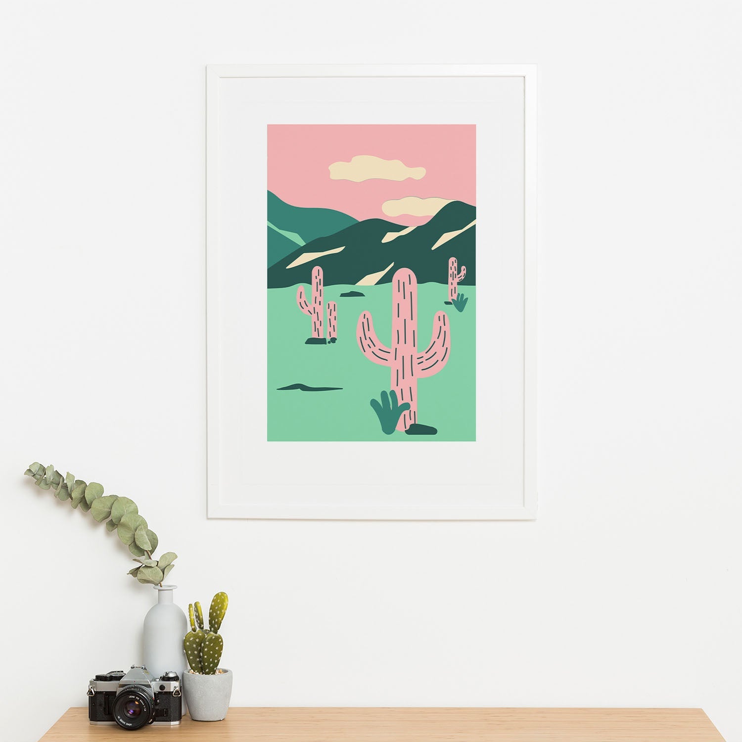 Wes Co Gallery Poster Funky Palms 16 x 20" Home Goods - Illustrations White border only Art Print