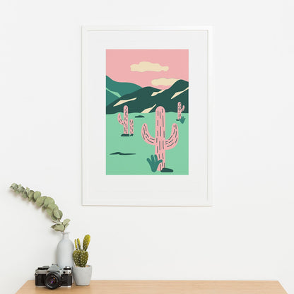 Wes Co Gallery Poster Funky Palms 16 x 20" Home Goods - Illustrations White border only Art Print