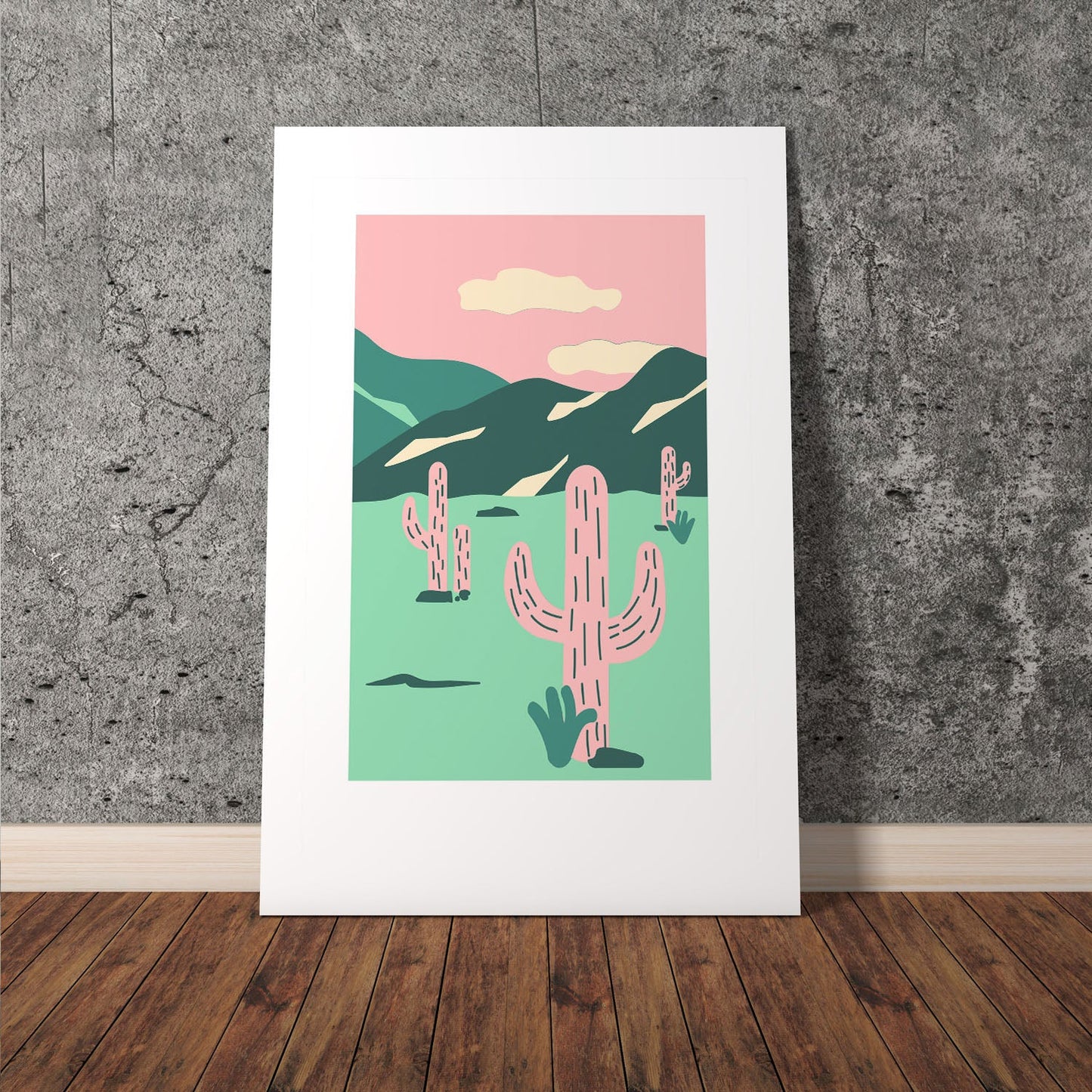 Wes Co Gallery Poster Funky Palms 11 x 17" Home Goods - Illustrations White border only Art Print