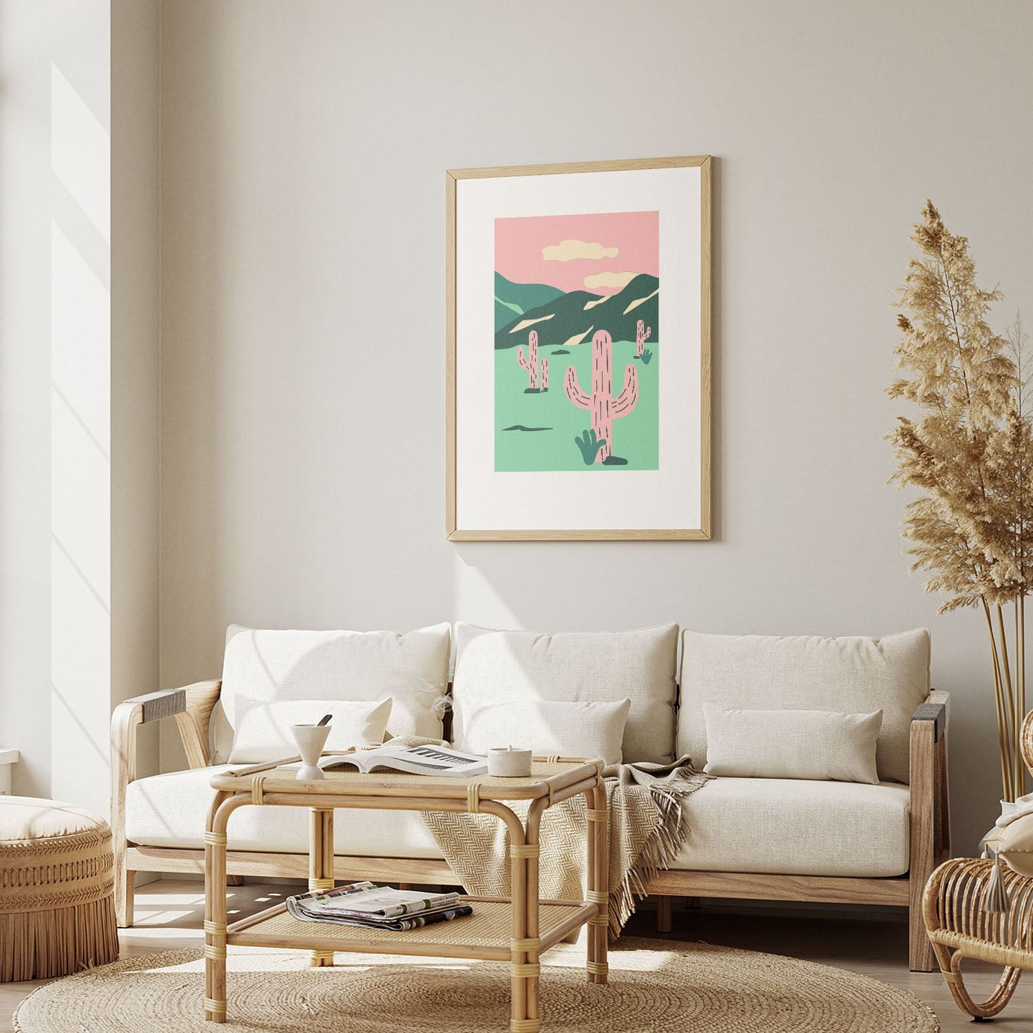 Wes Co Gallery Poster Funky Palms 12 x 16" Home Goods - Illustrations White border only Art Print