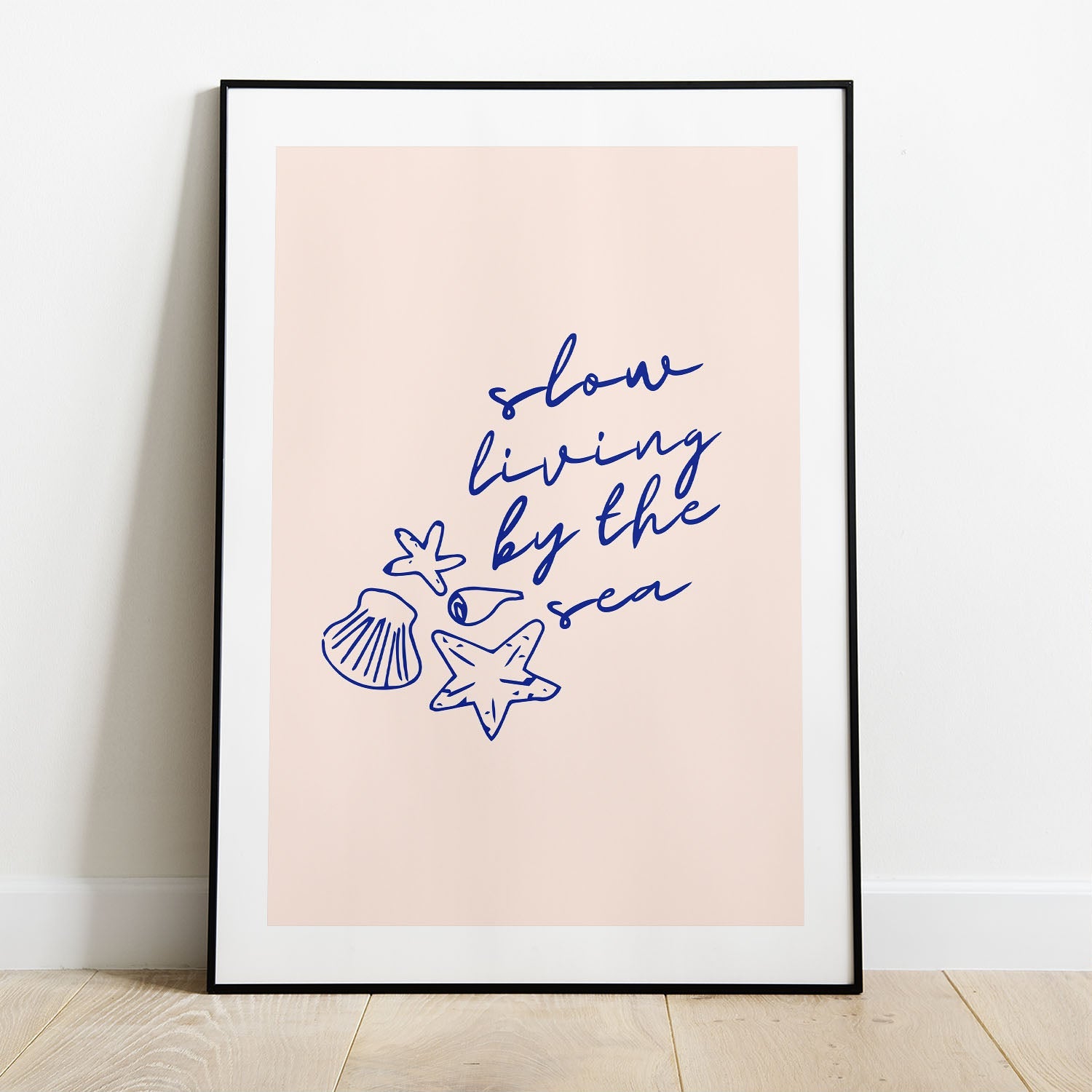 Wes Co Gallery Poster Slow Living By The Sea 8 x 10" Home Goods - Illustrations White border only Art Print