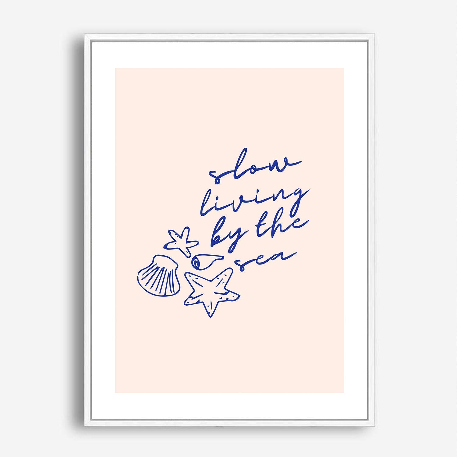 Wes Co Gallery Poster Slow Living By The Sea 5 x 7" Home Goods - Illustrations White border only Art Print