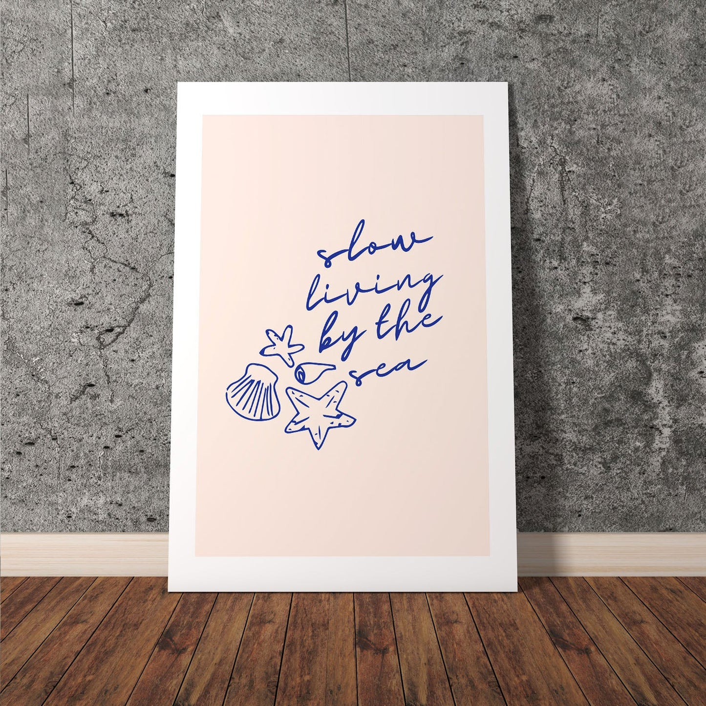 Wes Co Gallery Poster Slow Living By The Sea 11 x 17" Home Goods - Illustrations White border only Art Print