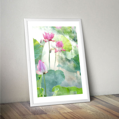 Wes Co Gallery Poster Water Lily 16 x 20" Home Goods - Illustrations White border only Art Print