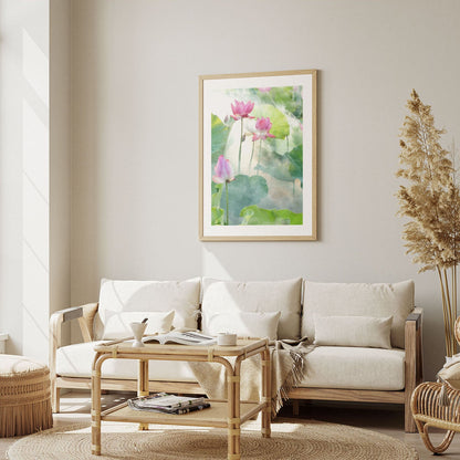 Wes Co Gallery Poster Water Lily 12 x 16" Home Goods - Illustrations White border only Art Print