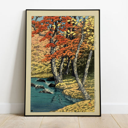 Wes Co Gallery Poster Autumn In Oirase by Kawase Hasui 8 x 10" Home Goods - Artist Edge to edge Art Print