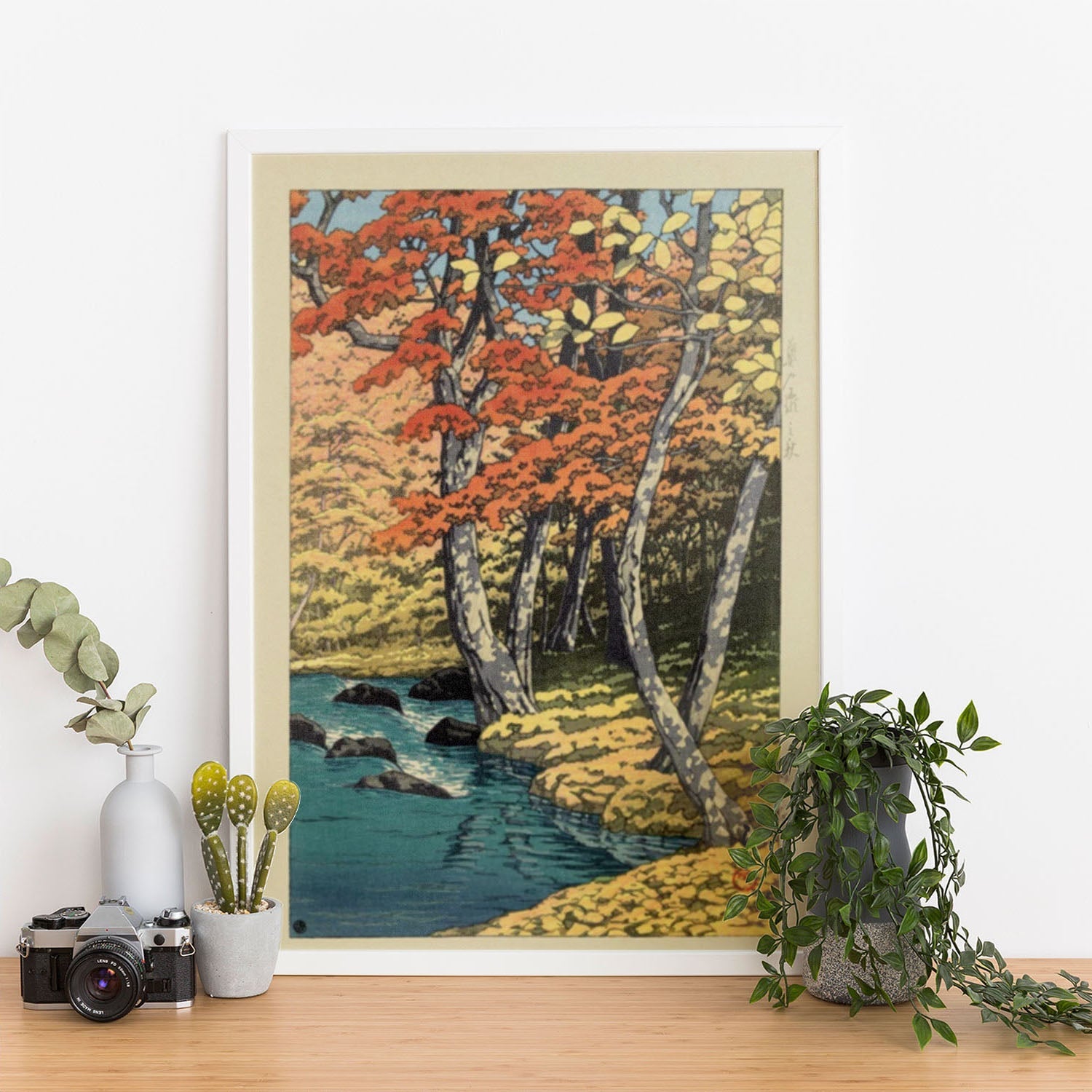 Wes Co Gallery Poster Autumn In Oirase by Kawase Hasui 12 x 16" Home Goods - Artist Edge to edge Art Print