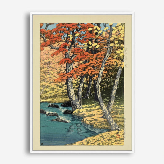 Wes Co Gallery Poster Autumn In Oirase by Kawase Hasui 5 x 7" Home Goods - Artist Edge to edge Art Print