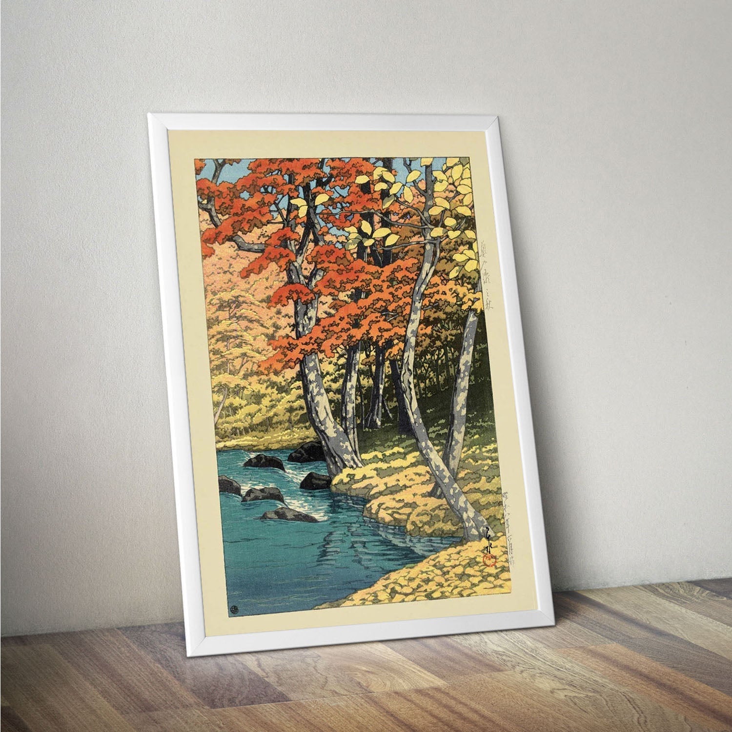 Wes Co Gallery Poster Autumn In Oirase by Kawase Hasui 16 x 20" Home Goods - Artist Edge to edge Art Print