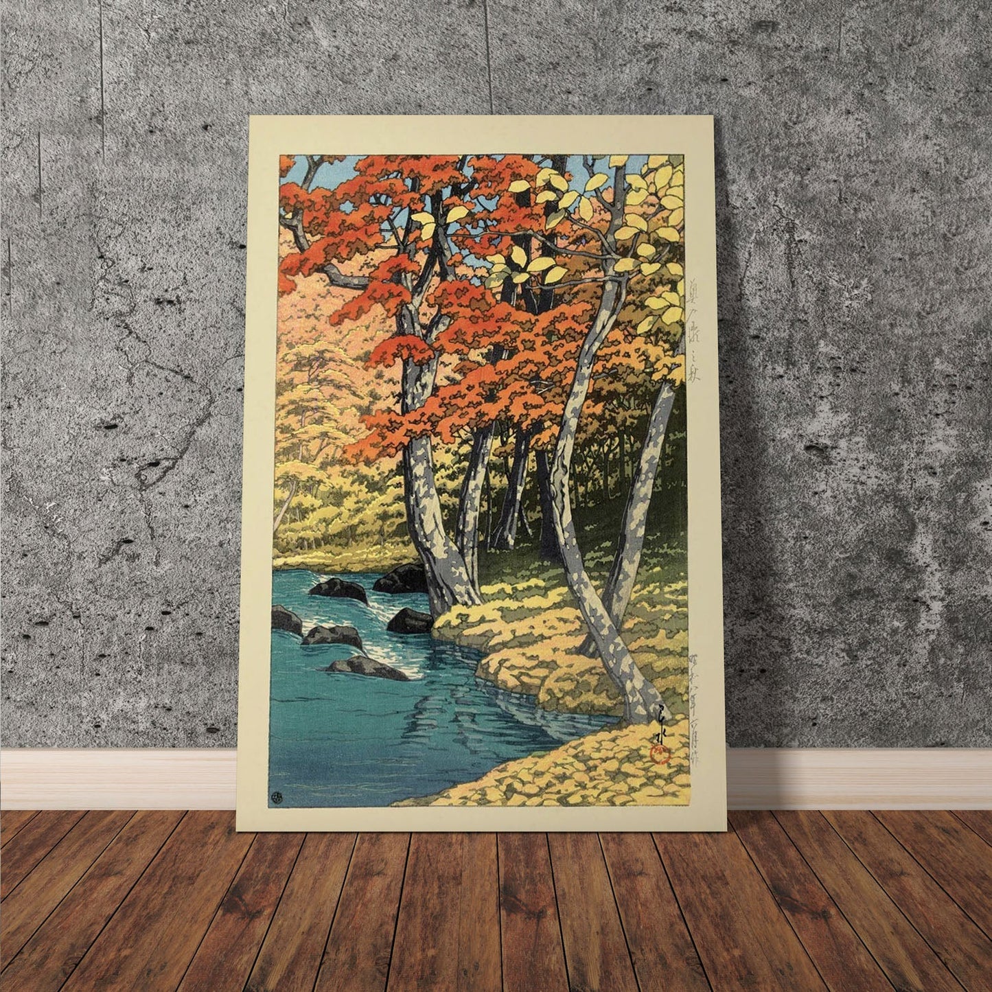 Wes Co Gallery Poster Autumn In Oirase by Kawase Hasui 11 x 17" Home Goods - Artist Edge to edge Art Print