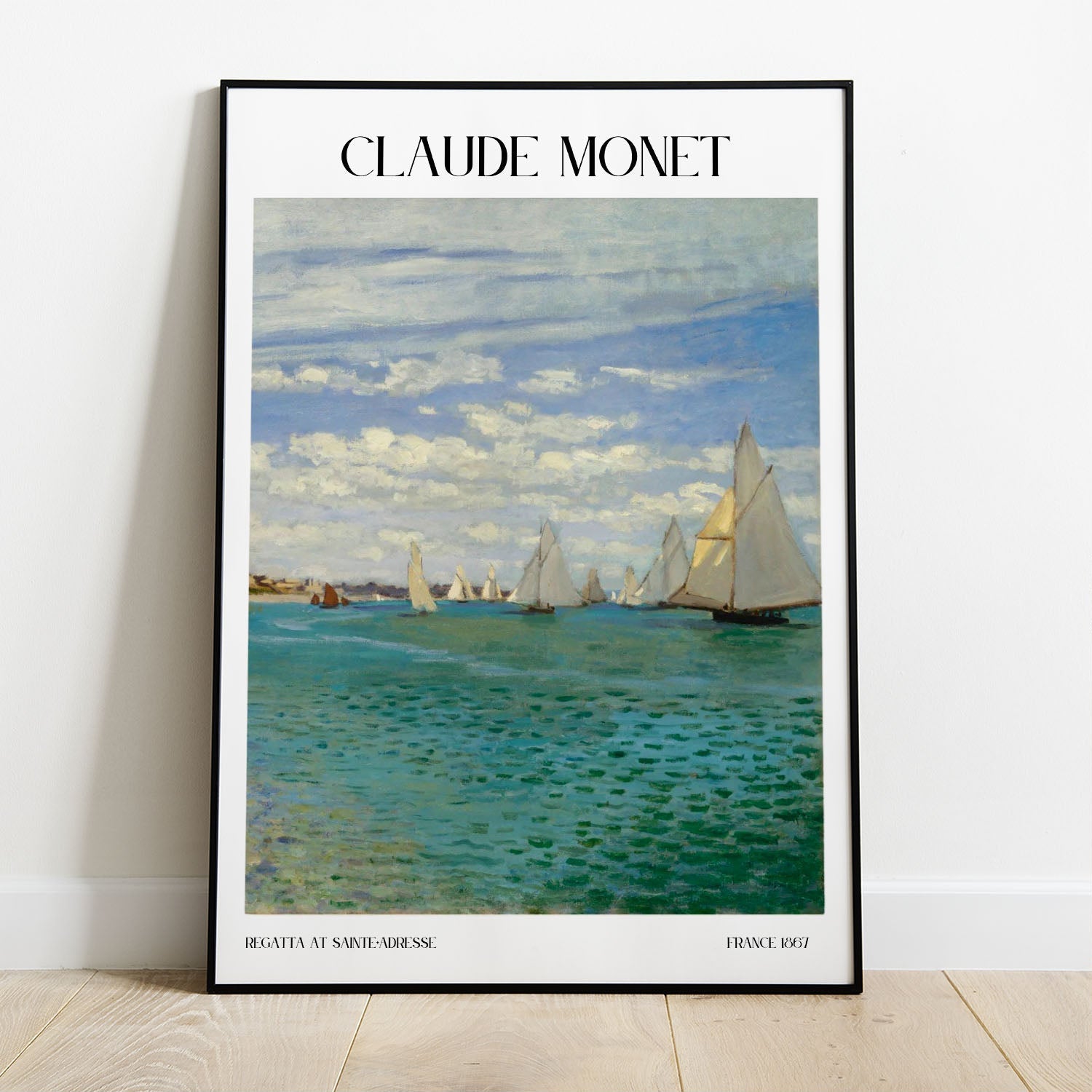 Wes Co Gallery Poster Regatta At Sainte-Adresse by Claude Monet 8 x 10" Home Goods - Artist Edge to edge Art Print