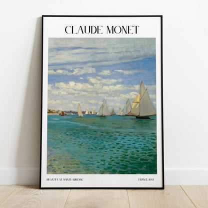 Wes Co Gallery Poster Regatta At Sainte-Adresse by Claude Monet 8 x 10" Home Goods - Artist Edge to edge Art Print