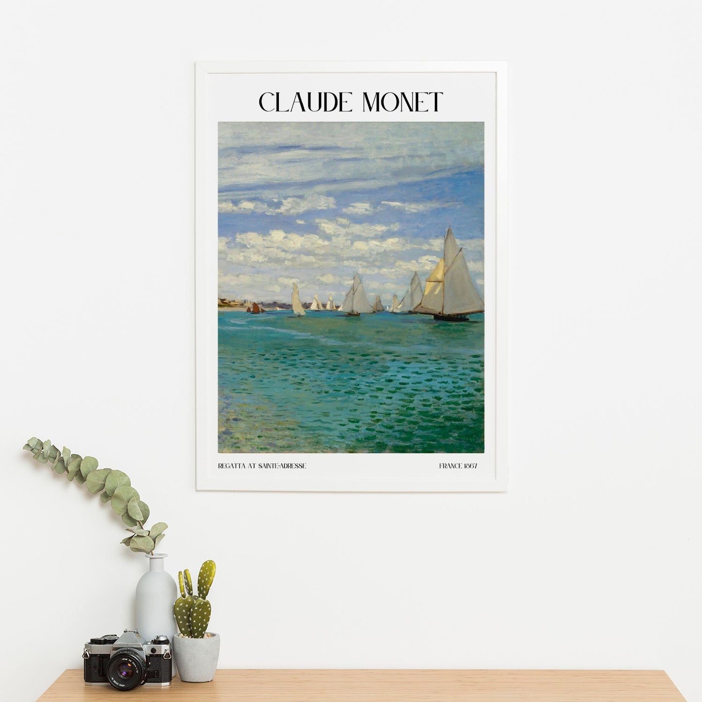 Wes Co Gallery Poster Regatta At Sainte-Adresse by Claude Monet 16 x 20" Home Goods - Artist Edge to edge Art Print