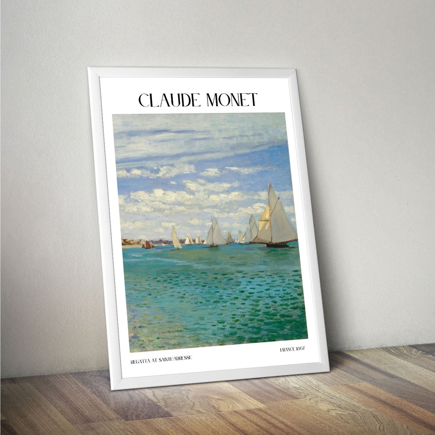 Wes Co Gallery Poster Regatta At Sainte-Adresse by Claude Monet 16 x 20" Home Goods - Artist Edge to edge Art Print