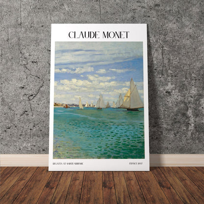 Wes Co Gallery Poster Regatta At Sainte-Adresse by Claude Monet 11 x 17" Home Goods - Artist Edge to edge Art Print