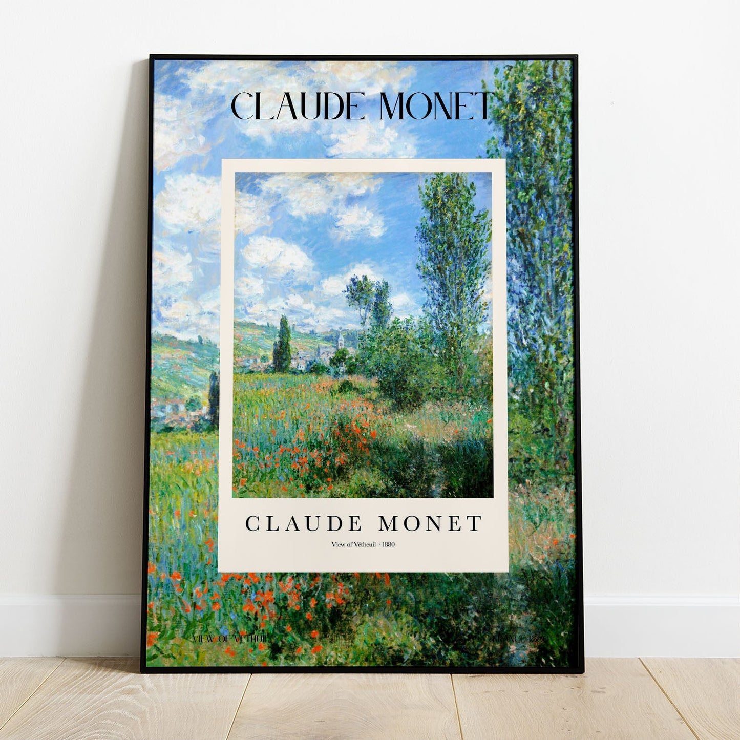 Wes Co Gallery Poster The View Of Vetheuil Profile by Claude Monet 8 x 10" Home Goods - Artist Edge to edge Art Print