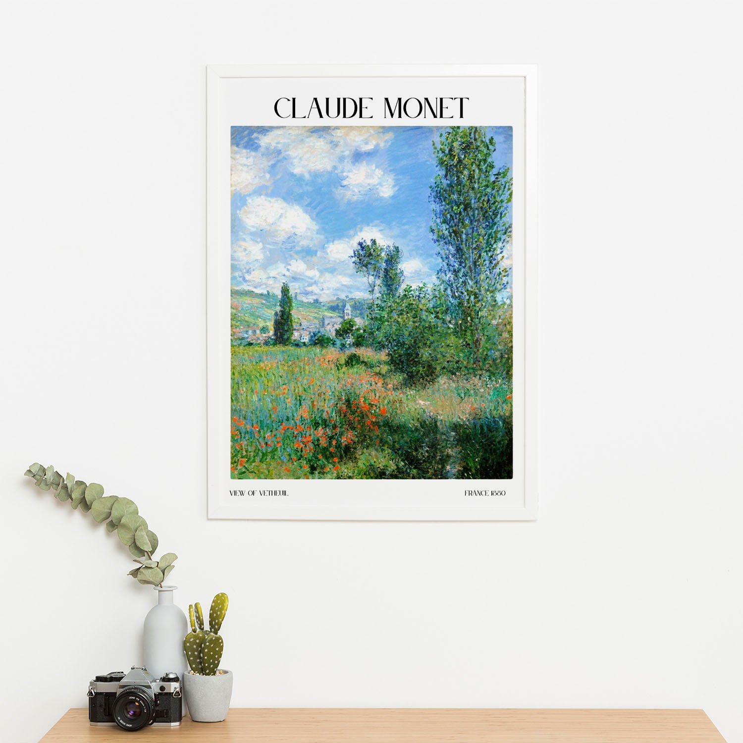 Wes Co Gallery Poster The View Of Vetheuil by Claude Monet 16 x 20" Home Goods - Artist Edge to edge Art Print