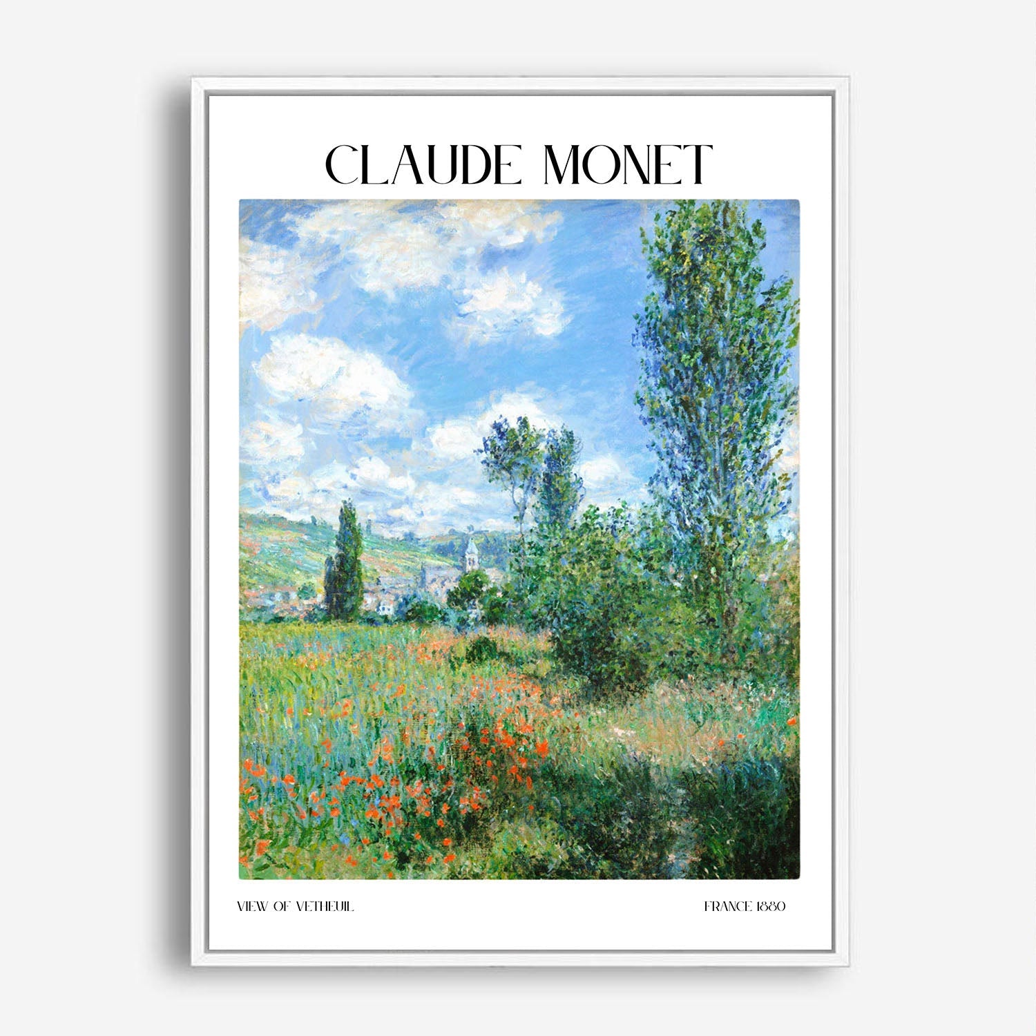 Wes Co Gallery Poster The View Of Vetheuil by Claude Monet 5 x 7" Home Goods - Artist Edge to edge Art Print