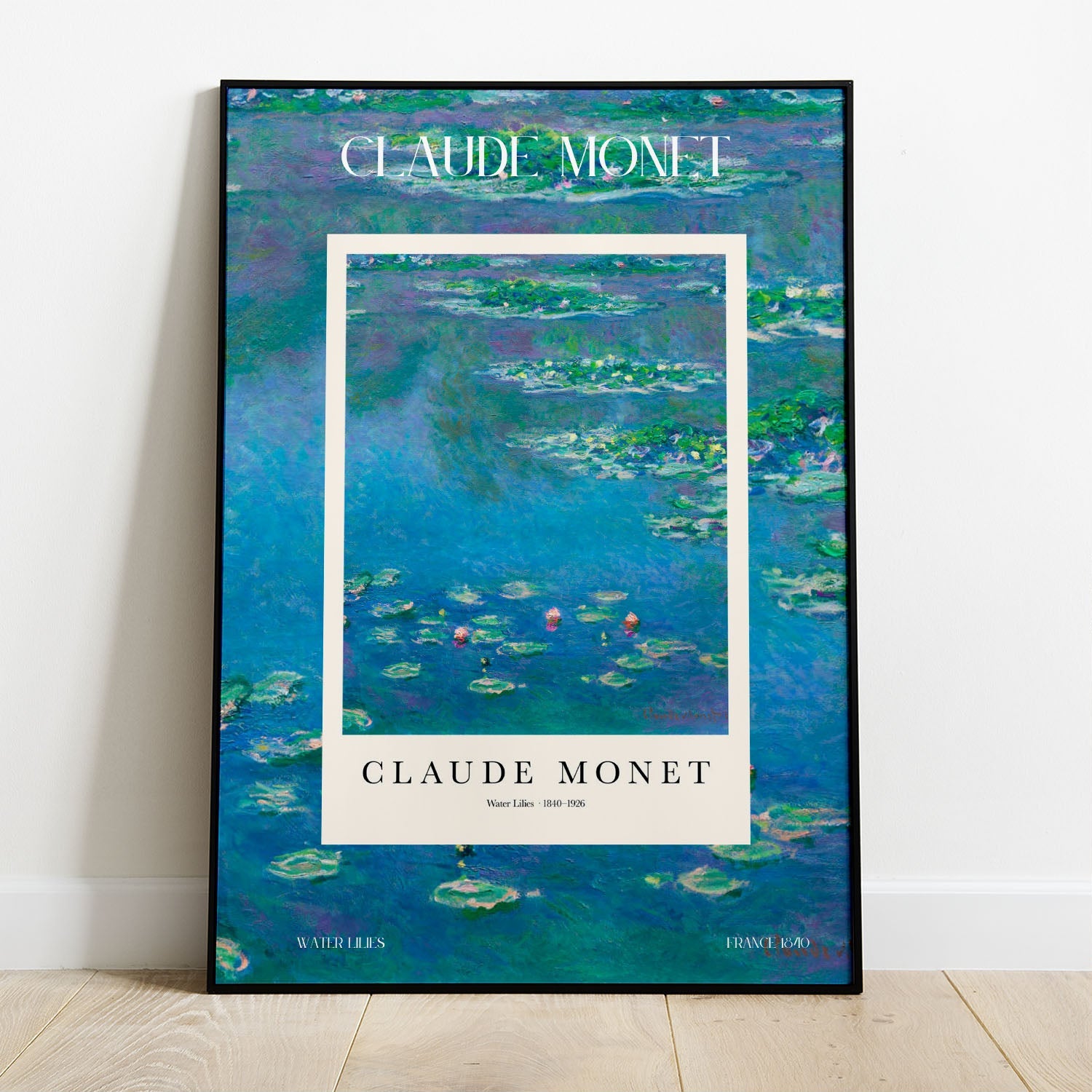 Wes Co Gallery Poster Water Lilies Profile by Claude Monet 8 x 10" Home Goods - Artist Edge to edge Art Print