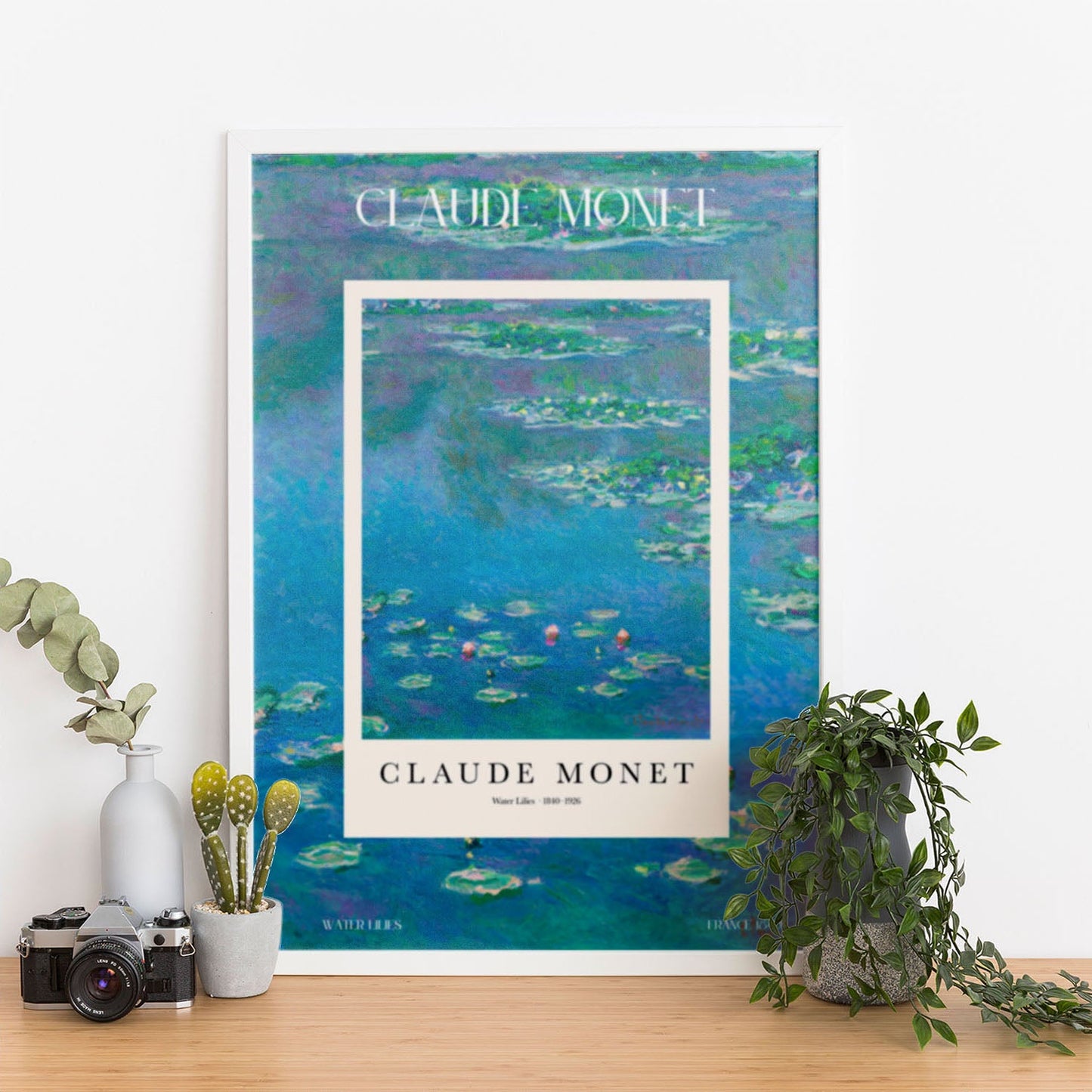 Wes Co Gallery Poster Water Lilies Profile by Claude Monet 12 x 16" Home Goods - Artist Edge to edge Art Print