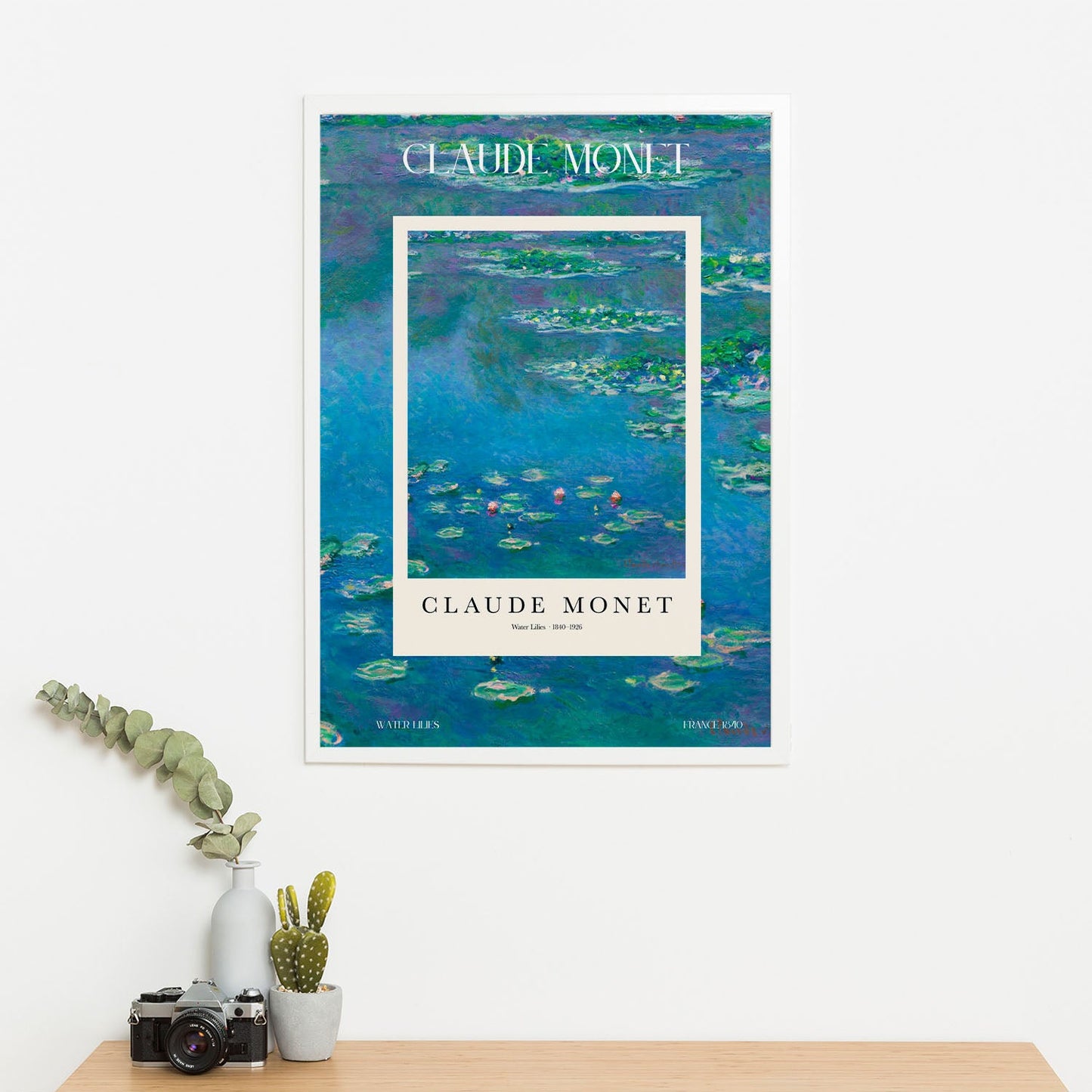 Wes Co Gallery Poster Water Lilies Profile by Claude Monet 16 x 20" Home Goods - Artist Edge to edge Art Print