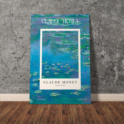 Wes Co Gallery Poster Water Lilies Profile by Claude Monet 11 x 17" Home Goods - Artist Edge to edge Art Print