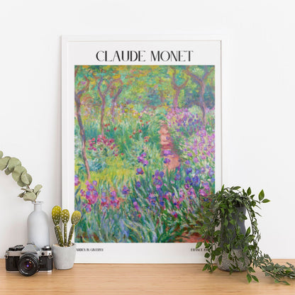 Wes Co Gallery Poster Garden In Giverny by Claude Monet 12 x 16" Home Goods - Artist Edge to edge Art Print