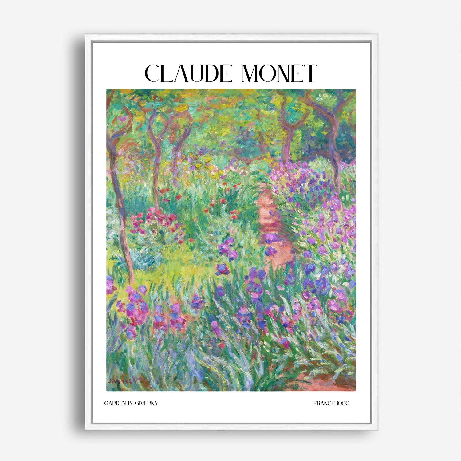 Wes Co Gallery Poster Garden In Giverny by Claude Monet 5 x 7" Home Goods - Artist Edge to edge Art Print