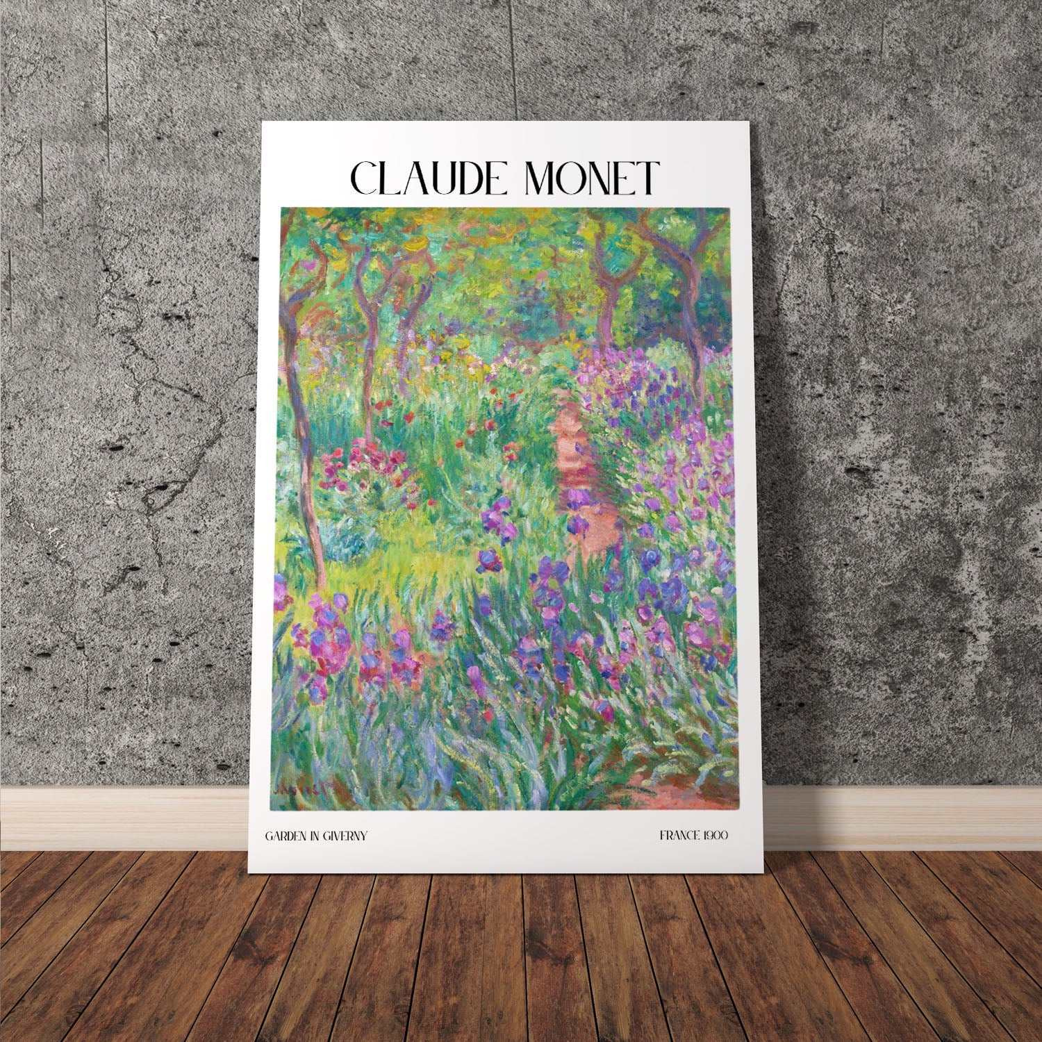 Wes Co Gallery Poster Garden In Giverny by Claude Monet 11 x 17" Home Goods - Artist Edge to edge Art Print