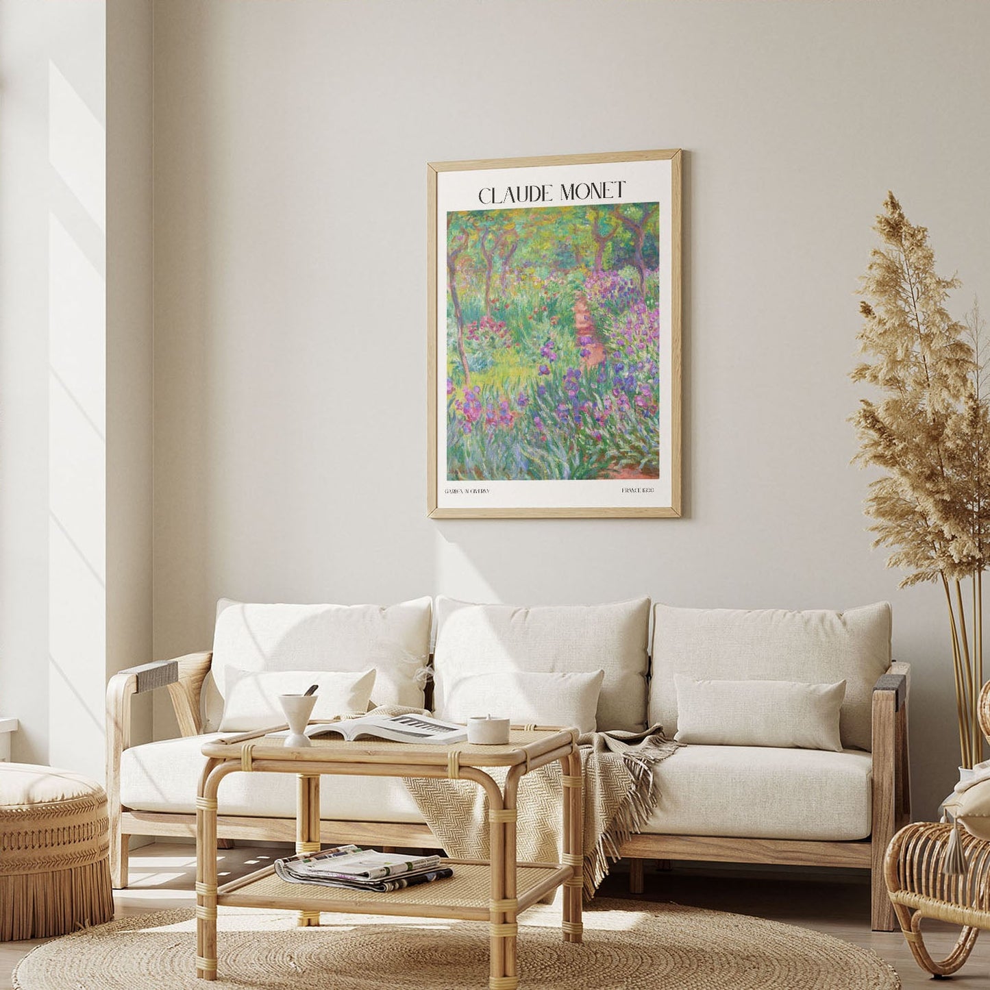 Wes Co Gallery Poster Garden In Giverny by Claude Monet 12 x 16" Home Goods - Artist Edge to edge Art Print