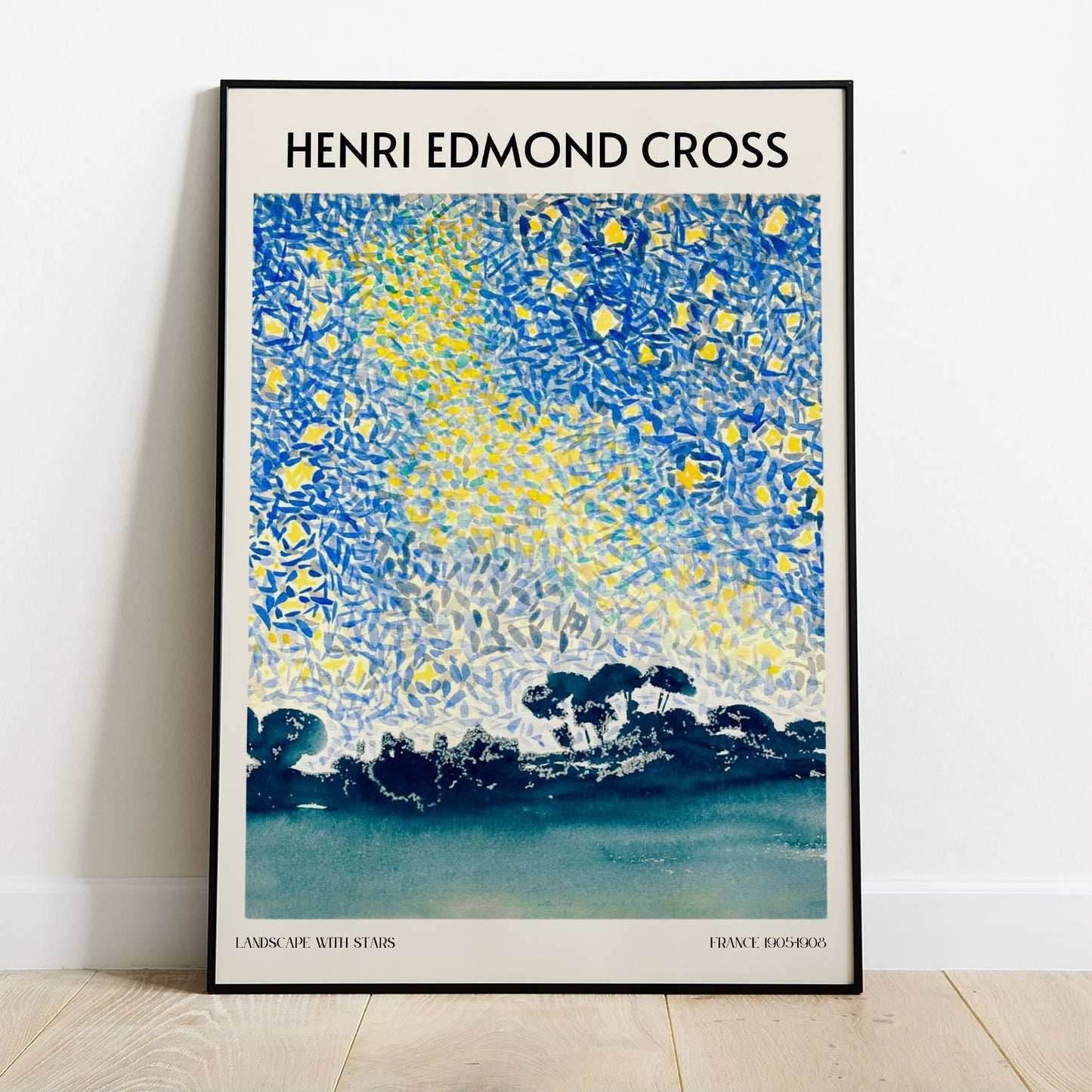 Wes Co Gallery Poster Antibe With Stars by Henri-Edmond Cross 8 x 10" Home Goods - Artist Edge to edge Art Print