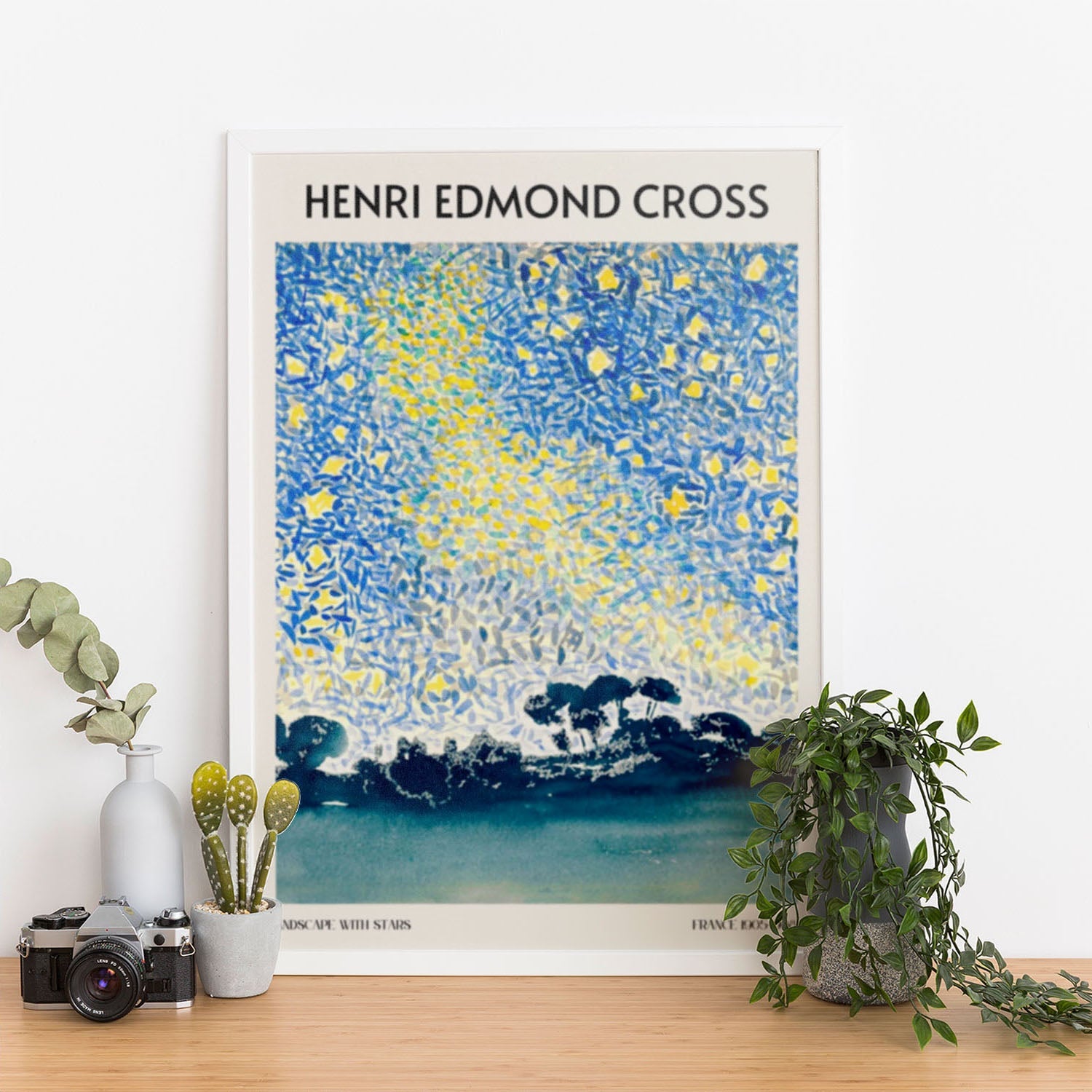 Wes Co Gallery Poster Antibe With Stars by Henri-Edmond Cross 12 x 16" Home Goods - Artist Edge to edge Art Print