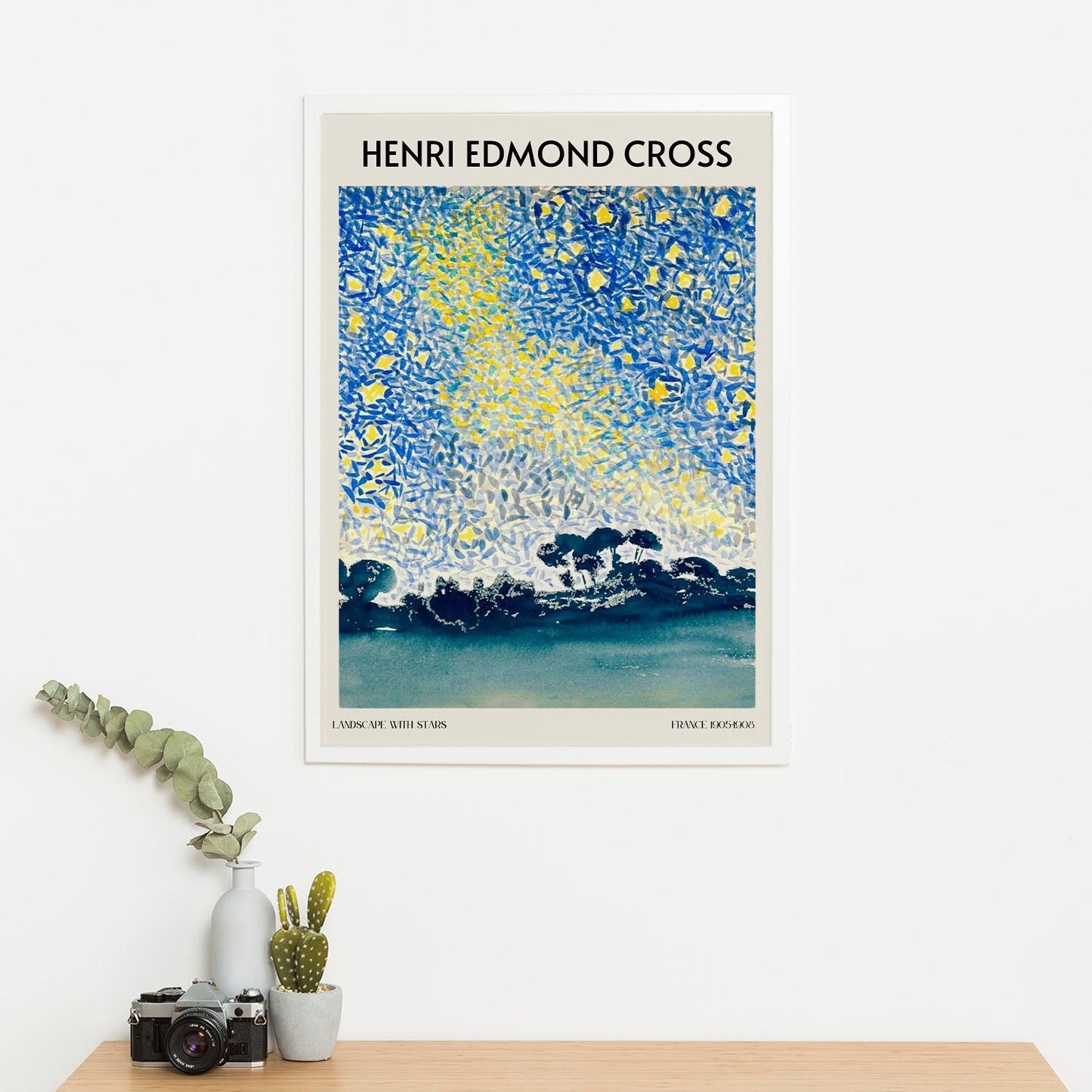 Wes Co Gallery Poster Antibe With Stars by Henri-Edmond Cross 16 x 20" Home Goods - Artist Edge to edge Art Print