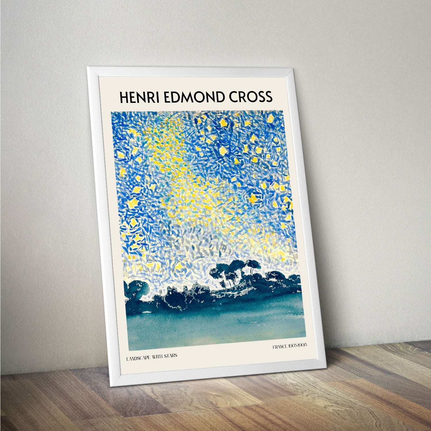 Wes Co Gallery Poster Antibe With Stars by Henri-Edmond Cross 16 x 20" Home Goods - Artist Edge to edge Art Print