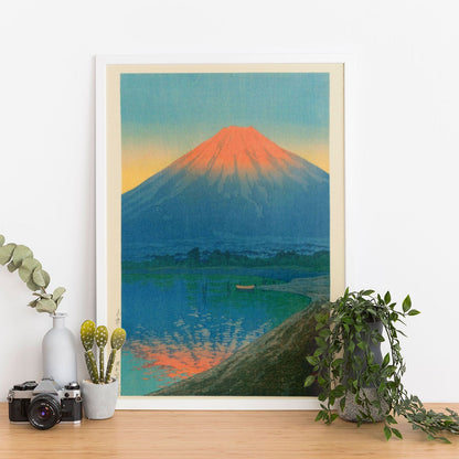 Wes Co Gallery Poster Lake Yamanaka and Mt Fuji by Kawase Hasui 12 x 16" Home Goods - Artist Edge to edge Art Print