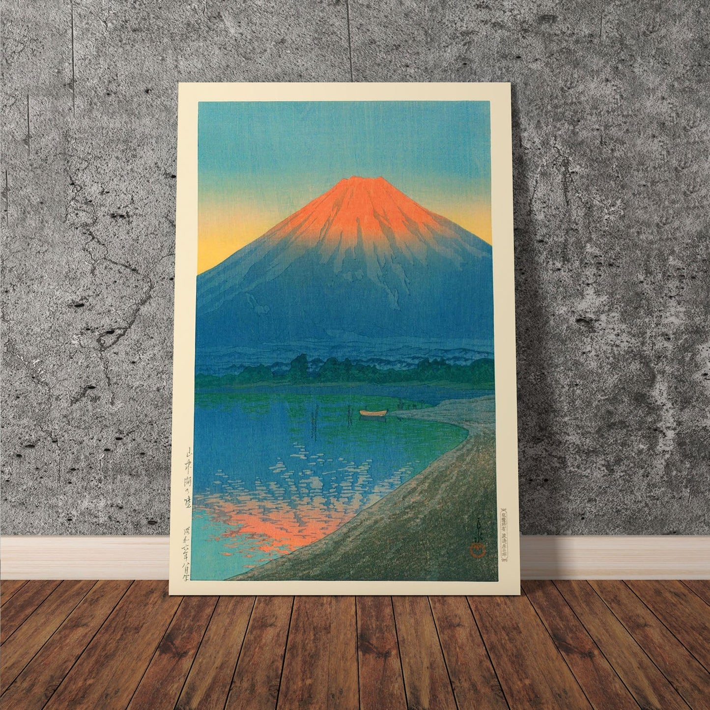 Wes Co Gallery Poster Lake Yamanaka and Mt Fuji by Kawase Hasui 11 x 17" Home Goods - Artist Edge to edge Art Print