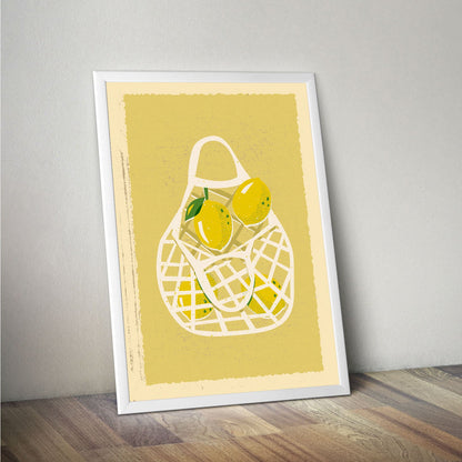 Wes Co Gallery Poster Lemon Basket 16 x 20" Home Goods - Illustrations Edge to edge Art Print