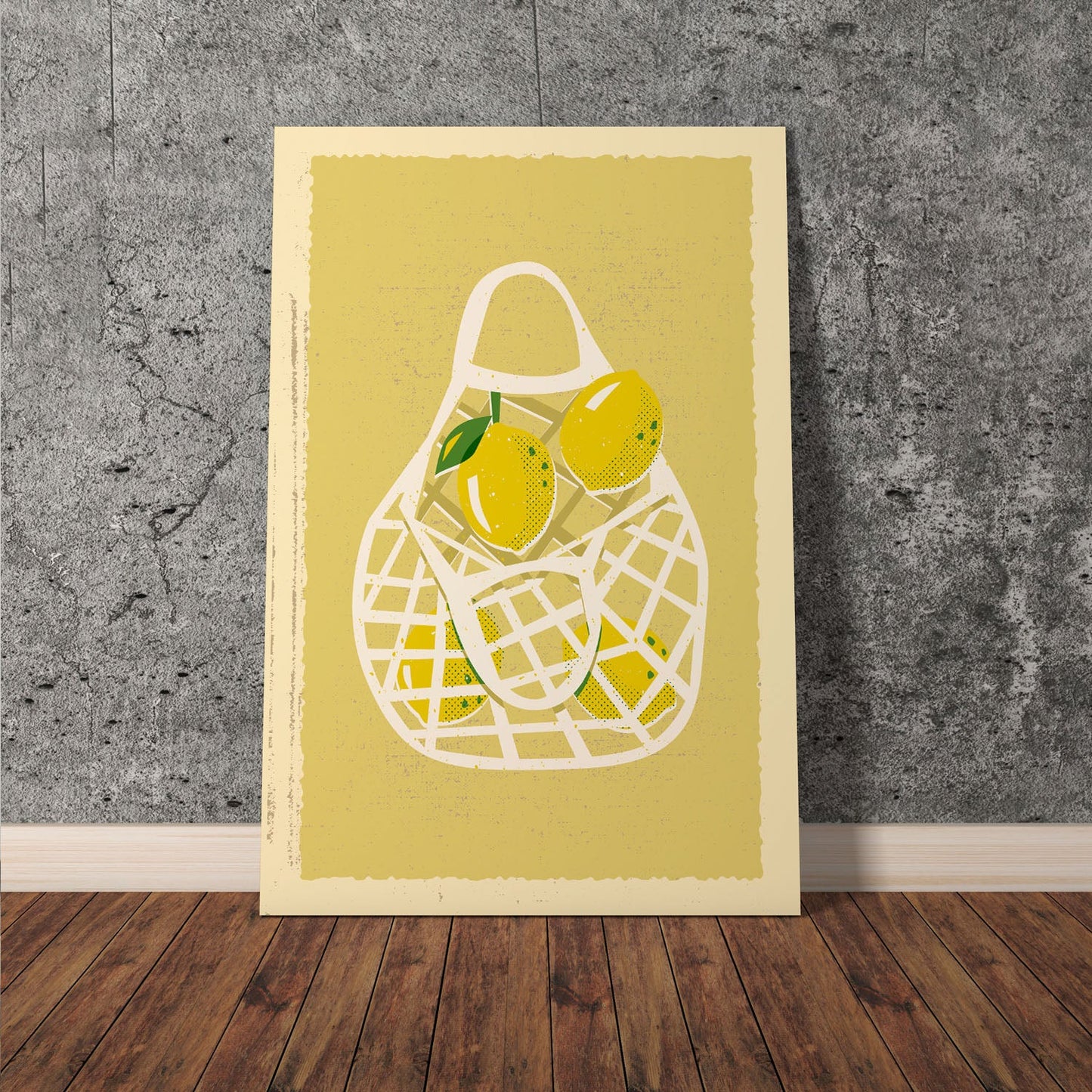 Wes Co Gallery Poster Lemon Basket 11 x 17" Home Goods - Illustrations Edge to edge Art Print